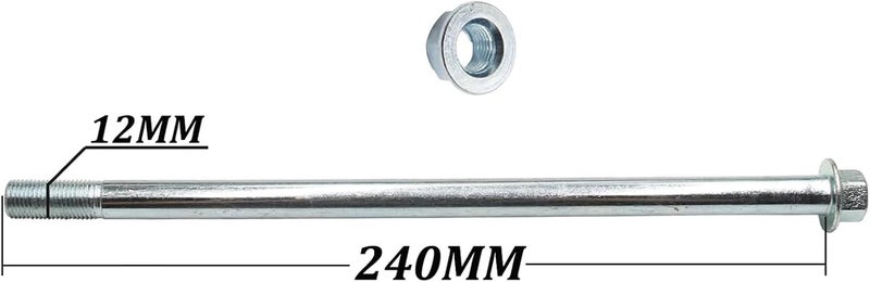 Greesp 12mm Rim Wheel Axle Bolts Swing Arm Bolt for PIT PRO Dirt ATV Quad Bike Motorcycle (AXLE LENGTH 240mm) - Image 2